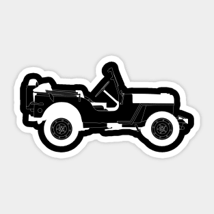 Willys White Outline Sticker